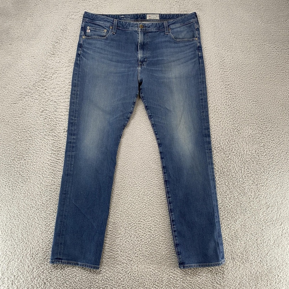 AG Adriano Goldschmied Everett Jeans Mens 40x34 Blue Slim Straight Denim 360